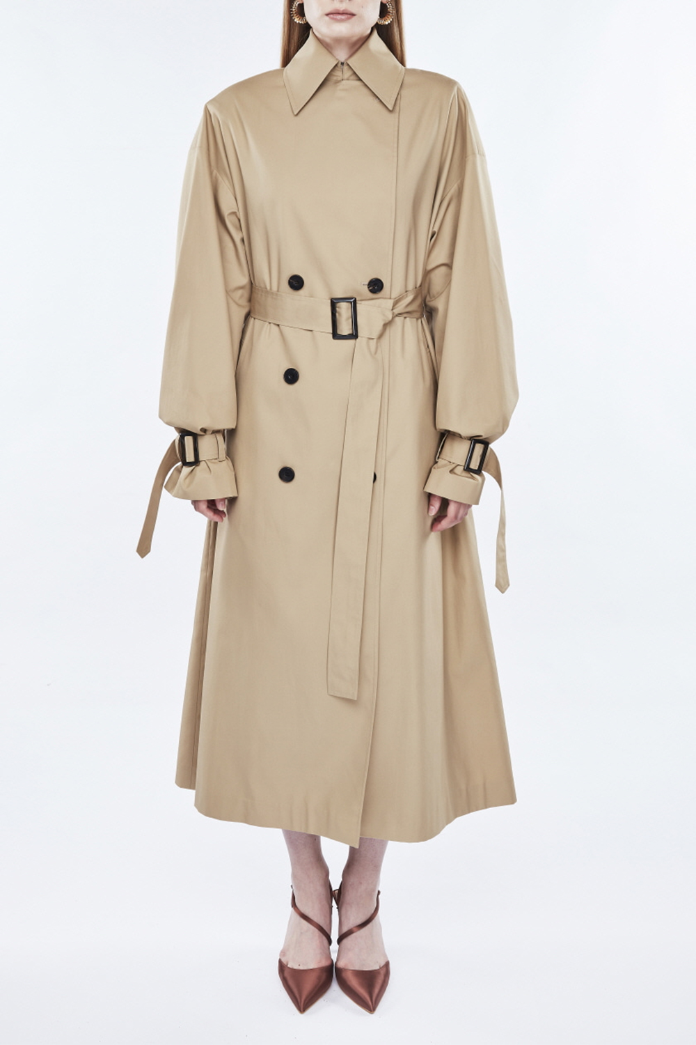 BACK FLAP BELTED TRENCH COAT